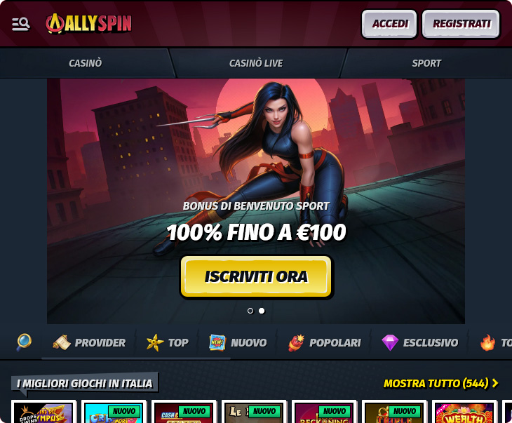 Allyspin Casino Bonus di Benvenuto