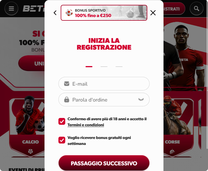 Betista Casino Accesso e Registrazione