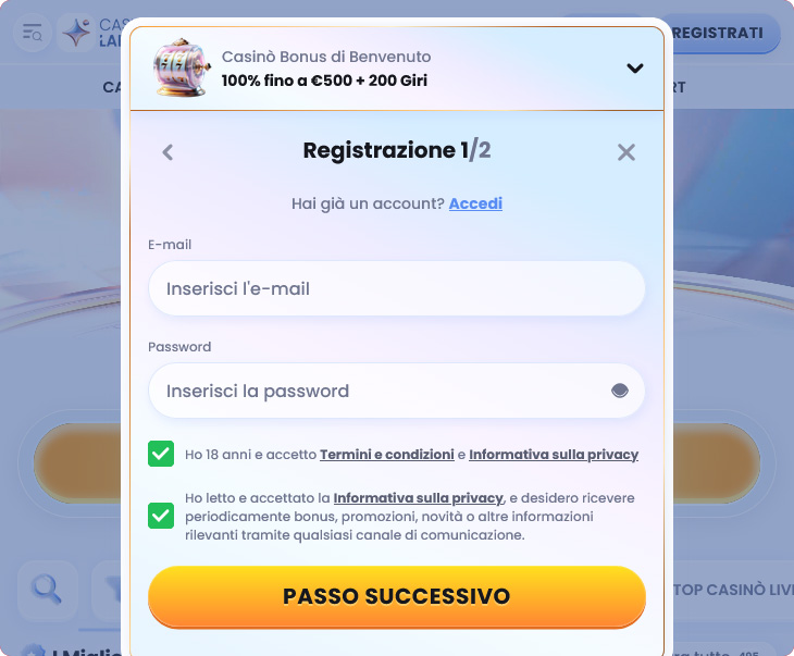 Casinolab Accesso e Registrazione