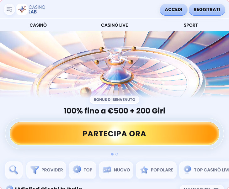 Casinolab Bonus di Benvenuto