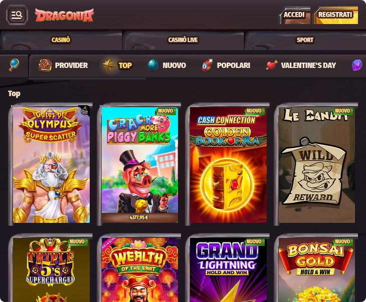 Dragonia Casino Giochi