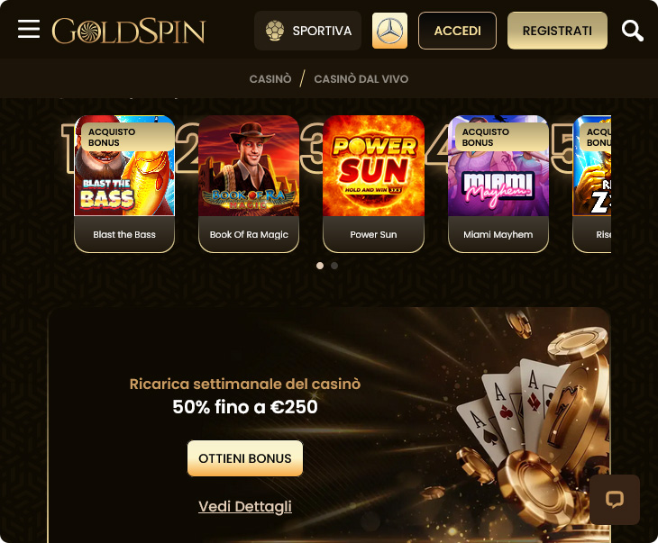 Design del Casinò Goldspin