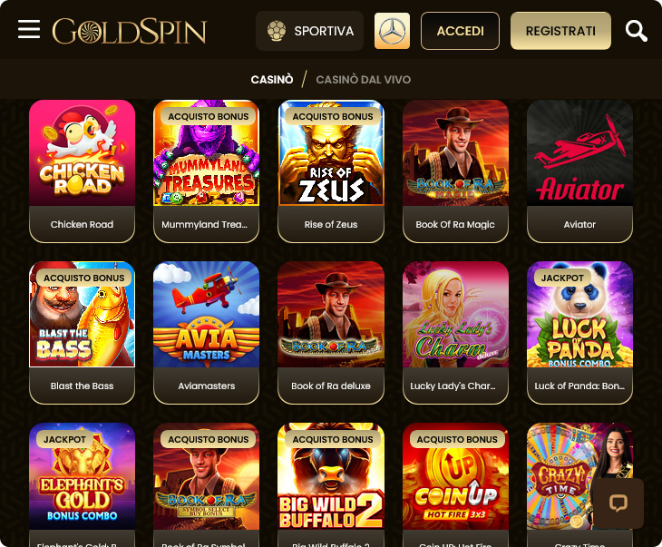 Giochi del Casinò Goldspin