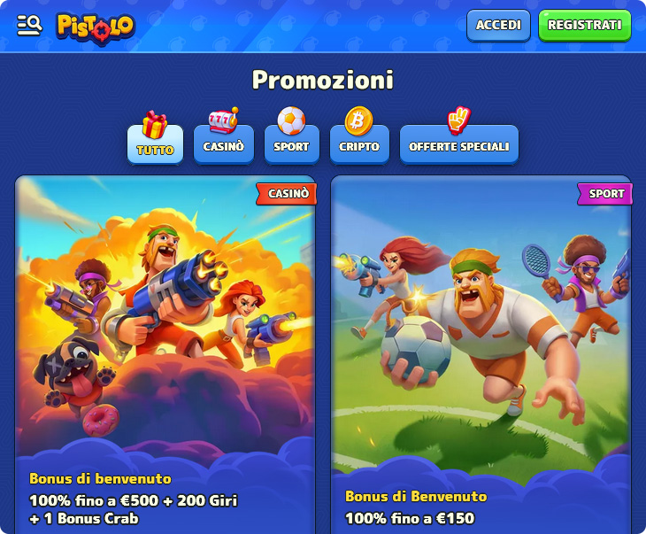Bonus del Casinò Pistolo