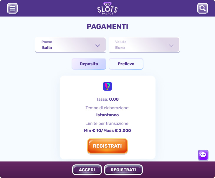Pagamenti del Casinò SlotsPalace