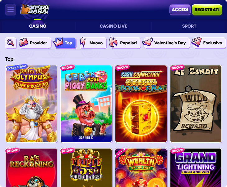 Spinbara Casino Giochi