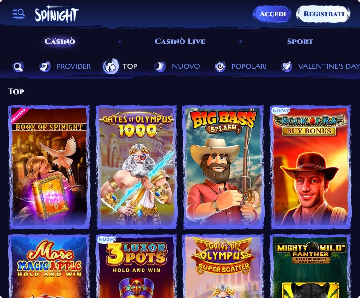 Spinight Casino Giochi