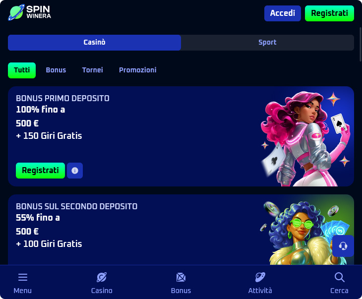 Spinwinera Casino Bonus