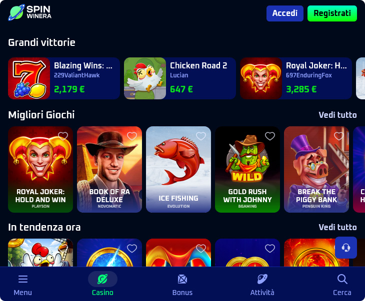 Spinwinera Casino Design
