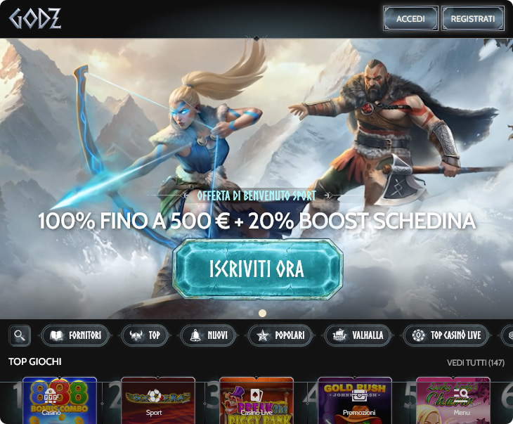 Godz Casino Bonus di Benvenuto