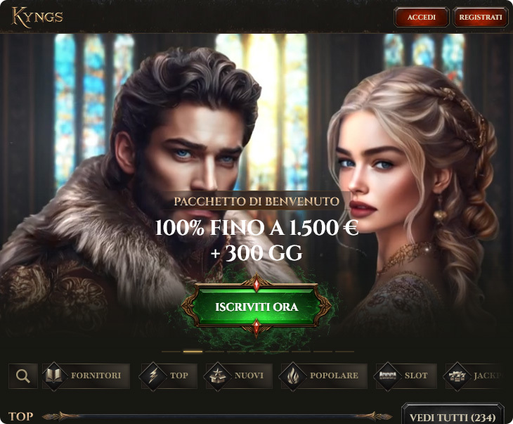 Kyngs Casino Bonus di Benvenuto