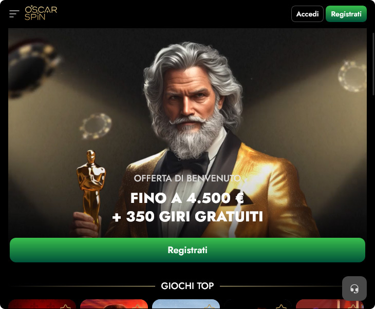 Oscarspin Casino Bonus di Benvenuto