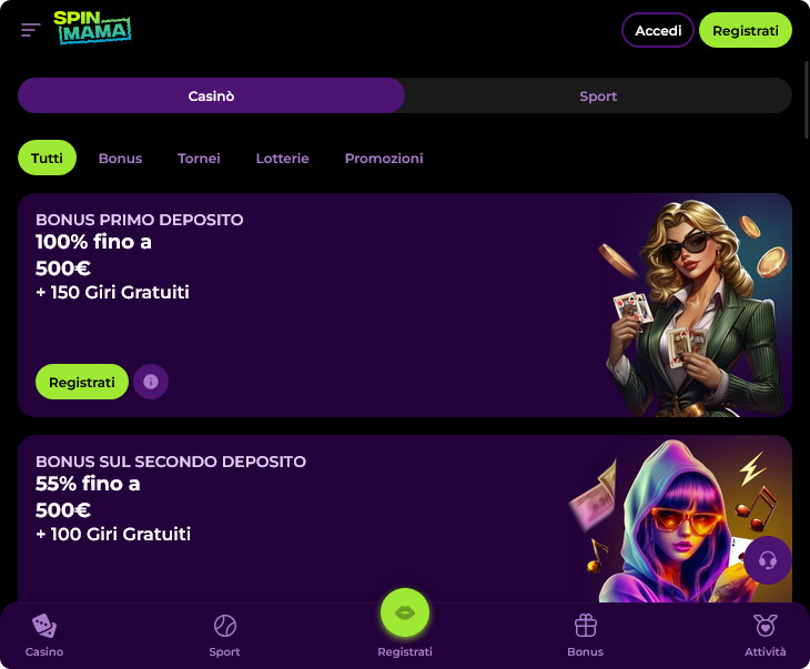 Spinmama Casino Bonus