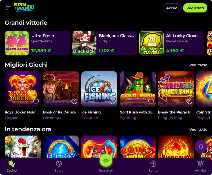 Spinmama Casino Design