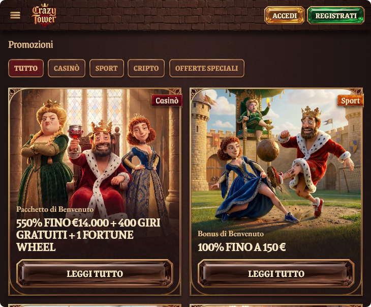 CrazyTower Casino Bonus