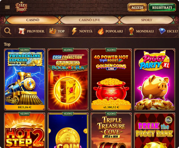 CrazyTower Casino Giochi