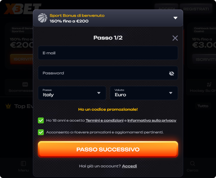 X3bet Casino Accesso e Registrazione