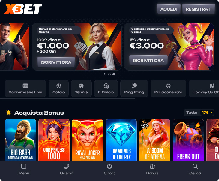 X3bet Casino Design